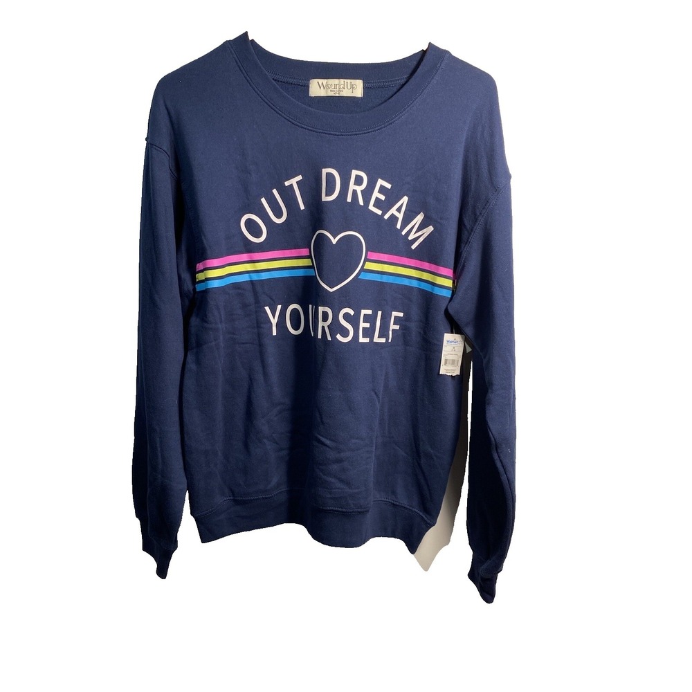 wound up womens sweat shirt‎ long sleeve size medium 7 9 OUT DREAM YOURSELF